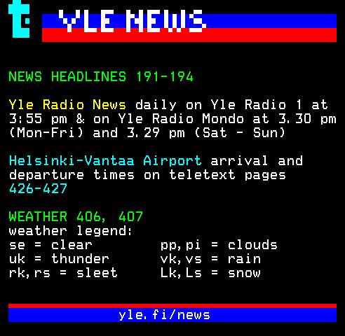 Teletext page 190
